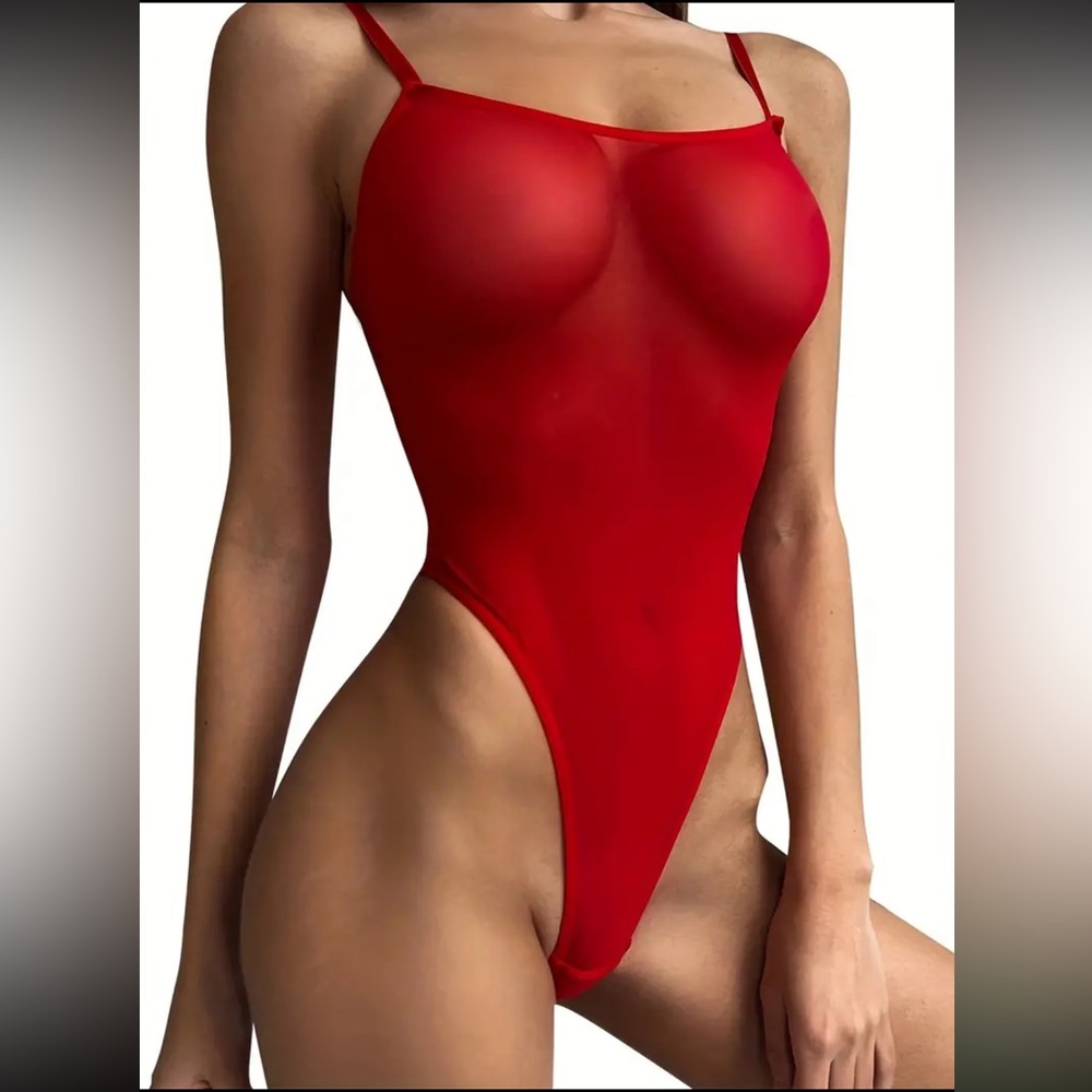 Sheer Mesh Thong Bodysuit